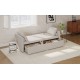 Modern Upholstered Chaise Lounger Daybed Small Single Daybed with 2 Drawers, No Mattress Needed, Perfect For Living Rooms & Home Office, Linen Fabric, Beige