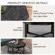 Wood Octagonal Vintage Patchwork Craft Farmhouse 30 Inch Wooden Table Top  Cross Metal Legs Coffee Table for Living Room(Antique Black)