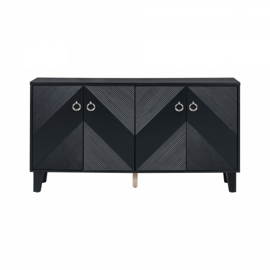 U-Style Light Luxury Cabinet Adorned with Geometric Patterns, Suitable for Hallway, Entryway, Living Room