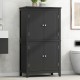 Elegant Bathroom Floor Storage Cabinet, Bathroom Storage Unit, Freestanding Cabinet with 4 Doors, Adjustable Shelves, Adaptable Shelves, Black