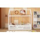 Twin Size Wood House Bed with Fence and Door, White(Old SKU: WF303131AAK)