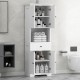 Tall Bathroom Cabinet with Four Doors, Large Storage Space Open Shelve, Upper Storage Cabinet, White