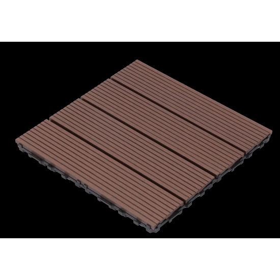 Wood Plastic Composite Deck Tiles Set of 20pcs, Composite Decking Resist Rust, Water, Weather, Indoor&Outdoor, Easy to DIY & Maintain, Ideal for Patios, Balconies, Rooftops, Decks, 12x12i Light Coffee