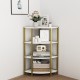 4-Tier Corner Open Shelf,Bookcase Freestanding Shelving Unit,Plant Stand Small Bookshelf for Living Room, Home Office, Kitchen, Small Space