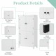 Elegant Bathroom Floor Storage Cabinet, Bathroom Storage Unit, Freestanding Cabinet with 4 Doors, Adjustable Shelves, Adaptable Shelves, White