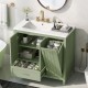 36 Bathroom Vanity with Sink, One Cabinet with Two doors and One Big Drawer and One Flip Drawer, Solid Wood and MDF Board, Green