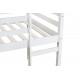 Solid Wooden, Rubber Wooden Twin Loft Bed with Ladder, Bed Platform of Strengthened Slats , White