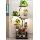 Plant Stand Indoor with Grow Lights, 8 Tiered Indoor Plant Shelf, 61 Inch Tall Plant Stand for Indoor Plants Multiple, Metal Plant Flower Holder Stand, S-Shaped Plant Rack for Home, Patio (Black)