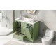 36 Bathroom Vanity with Sink, One Cabinet with Two doors and One Big Drawer and One Flip Drawer, Solid Wood and MDF Board, Green