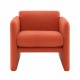 Arm Chair with waved arms, Metal decoration on both side arms, Accent chair for Primary Living Space, Living room, Bedroom, Teddy Fabric, Orange