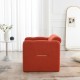 Arm Chair with waved arms, Metal decoration on both side arms, Accent chair for Primary Living Space, Living room, Bedroom, Teddy Fabric, Orange