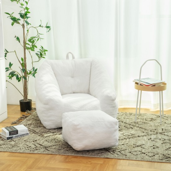 Bean Bag Chair with Filler, Bean Bag Sofa with Tufted Soft Stuffed Filling, Fluffy and Lazy Sofa, Comfy Cozy BeanBag Chairs with Memory Foam for Dorm, Apartment, Living Room