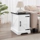 Farmhouse end table Nightstand Rectangular Farmhouse End Table with Barn Door and Adjustable Storage Shelf, Rustic Sofa Side Table for Living Room, Bedroom, White