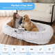 Human Dog Bed, 71''x40''x12'' Size Fits You and Pets, Washable Faux Fur Dog Bed for People Doze Off, Napping Orthopedic Dog Bed - Grey