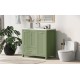 36 Bathroom Vanity with Sink, One Cabinet with Two doors and One Big Drawer and One Flip Drawer, Solid Wood and MDF Board, Green