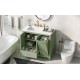 36 Bathroom Vanity with Sink, One Cabinet with Two doors and One Big Drawer and One Flip Drawer, Solid Wood and MDF Board, Green