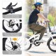 White 20 inch Kids Folding Bike Steel Frame 7 Speed  City Bike