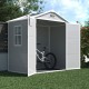 6' x 4.4' Resin Weather Resistant Outdoor Storage Shed with Floor for Garden,Backyard,Pool Tool, Light Grey