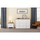 Solid Pine Murphy Bed Chest with Charging Station and Large Storage Drawer for Home Office or Small Room , Queen, White+Walnut