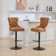 Furniture,Aged and Retro PU Swivel Barstools Adjusatble Seat Height from 25-33 Inch, Modern Bar Stools with Backs Comfortable Tufted for Home Pub and Kitchen Island (Orange,Set of 2)