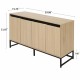 Carved 4 Door Sideboard with LED, Buffet Cabinet Storage Cabinet Modern Coffee Bar Cabinet With Adjustable Shelf For Living room,Diningroom,Kitchen