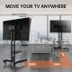 FANCO Universal Swivel TV Stand for 32–80 inch TVs, Height Adjustable Table Top TV Stand Mount with Tilt, Max VESA 600x400mm (Black)