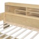 Wooden Twin Size Daybed with Storage Shelves, Multi-functional Bed with Two Storage Drawers and  Study Desk, Natural