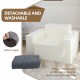 Sofa in a box Foam Sofa Couch with Pillow, Bean Bag Chairs for Adults Stuffed High-Density Foam, Large Bean Bag Sofa for Living room Bedroom Gaming Room