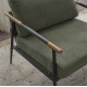 Upholstered Mid Century Lounge Chair Reading Armchair Chenille Fabric Modern Arm Chair with Metal Frame , Accent Chair for Living Room,  Green