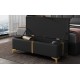 Elegant Upholstered Storage Ottoman,Storage Bench with Metal Legs for Bedroom,Living Room,Fully Assembled Except Legs,Black