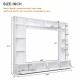 ON-TREND Large Wall Unit Entertainment Center with Bookshelves for TVs Up to 78'', Modern TV Console with Cabinets and Open Shelves, 4-in-1 TV Stand with Golden Handles, White, 104.2''W*81.2''H