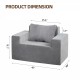 Sofa in a box Foam Sofa Couch with Pillow, Bean Bag Chairs for Adults Stuffed High-Density Foam, Large Bean Bag Sofa for Living room Bedroom Gaming Room