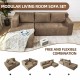 Modular Sectional Couch, Modern L-Shape Sectional Sofa with Chaise Lounge, Comfy Snow Velet Fabric Corner Sofa Couch, Upholstered Couch for Living Room, Bedroom, Apartment,