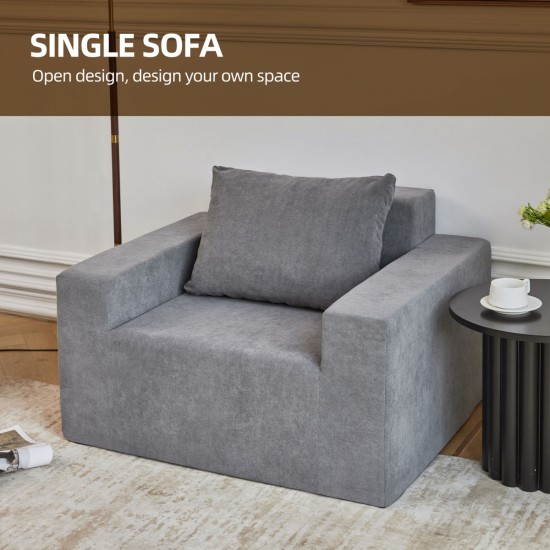 Sofa in a box Foam Sofa Couch with Pillow, Bean Bag Chairs for Adults Stuffed High-Density Foam, Large Bean Bag Sofa for Living room Bedroom Gaming Room