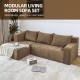 Modular Sectional Couch, Modern L-Shape Sectional Sofa with Chaise Lounge, Comfy Snow Velet Fabric Corner Sofa Couch, Upholstered Couch for Living Room, Bedroom, Apartment,