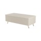 Modern Corduroy Upholstered Ottoman with Metal Legs, Storage Bench for Bedroom,Living Room,Beige