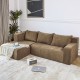 Modular Sectional Couch, Modern L-Shape Sectional Sofa with Chaise Lounge, Comfy Snow Velet Fabric Corner Sofa Couch, Upholstered Couch for Living Room, Bedroom, Apartment,