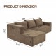 Modular Sectional Couch, Modern L-Shape Sectional Sofa with Chaise Lounge, Comfy Snow Velet Fabric Corner Sofa Couch, Upholstered Couch for Living Room, Bedroom, Apartment,