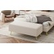 Modern Corduroy Upholstered Ottoman with Metal Legs, Storage Bench for Bedroom,Living Room,Beige