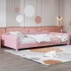 Twin size Upholstered Daybed, Sherpa Fabric Sofabed with Cloud-Shaped Backrest, No Box-spring Needed, Pink