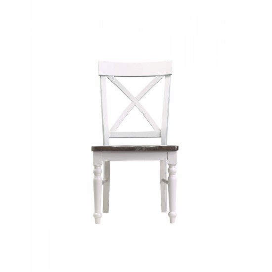 Wallace & Bay Mountina Brown And White Dining Chairs, Set of 2