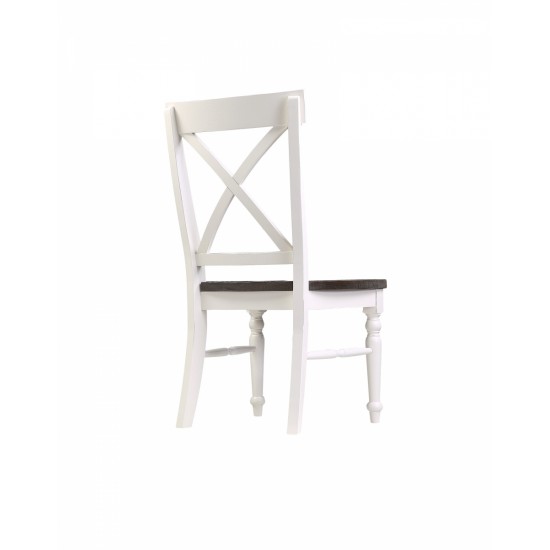 Wallace & Bay Mountina Brown And White Dining Chairs, Set of 2