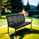 45.7in. Patio Bench Black Steel and WPC