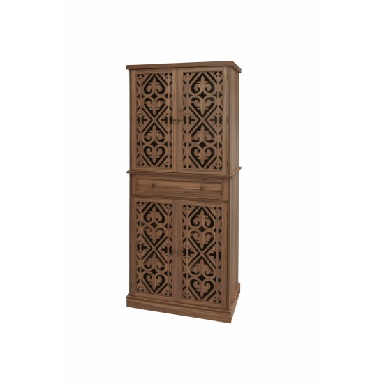 4 Door Cabinet with 1 Drawer, with 4 Adjustable Inner Shelves, Storage Cabinet