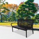 45.7in. Patio Bench Black Steel and WPC