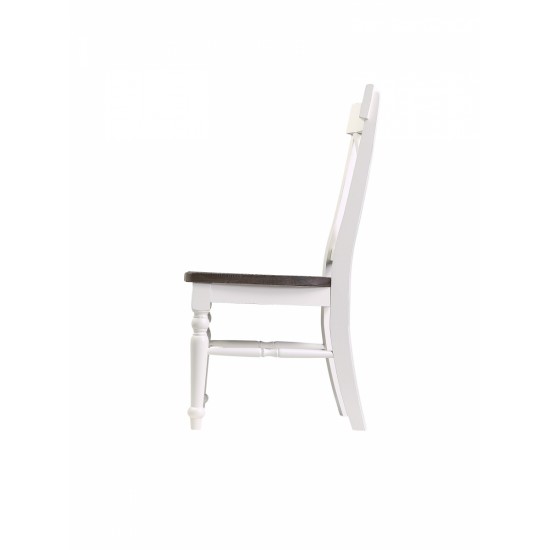 Wallace & Bay Mountina Brown And White Dining Chairs, Set of 2