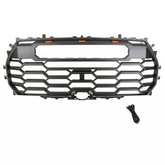 Front Grille For 2022-2023 2024 Tundra Trd Pro Grill With 3 LED Lights and Toyota Letters