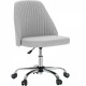 Sweetcrispy Armless Home Office  Desk Chair with Wheels Adjustable Swivel Task Computer Vanity Chair for Small Spaces Gray