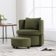 Upholstered Barrel Accent Chair with Ottoman, Living Room Side Chair with Storage, Single Sofa Armchair