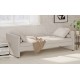 Modern Upholstered Chaise Lounger Daybed with Pillows Small Single Daybed, No Mattress Needed, Perfect For Living Rooms & Home Office,Linen Fabric, Beige